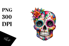 Colorful Painting with Grungy Skull PNG Product Image 1