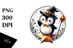 Retro Penguin for Halloween, High-Res PNG Product Image 1