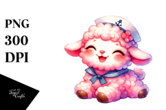 Adorable Baby Lamb Sailor, Transparent PNG Product Image 1