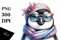 Funny Penguin Portrait with Silk Scarf | Sublimation | Product Image 3