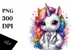 Colorful Baby Unicorn Lab Coat PNG Product Image 1
