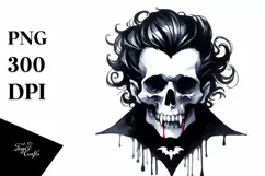 Skull with Hair, Transparent PNG Product Image 3