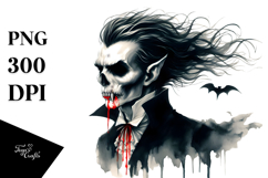 Simplistic Halloween Vampire Skull Pinocchio PNG Product Image 1