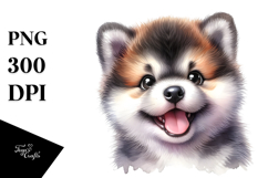 Watercolor Baby Cartoon Akita PNG Product Image 1