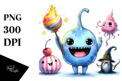 Funny White Background Watercolor Sticker Clipart Product Image 1