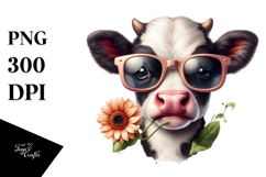 Contempt Baby Cow with Sunglasses, Transparent PNG Product Image 1