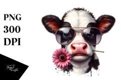 Contempt Baby Cow with Sunglasses, Transparent PNG Product Image 1