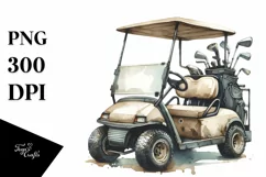 Vintage Dirty Golf Cart Clipart Product Image 3