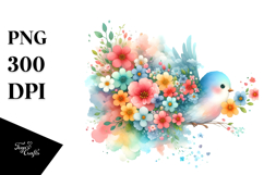 Colorful Bird Spring PNG Product Image 1