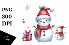Snowman with Santa Hat, Transparent PNG Product Image 1