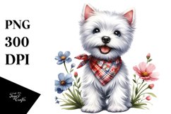 Baby West Highland White Terrier Watercolor Clipart Product Image 1