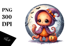 Retro Octopus for Halloween, High-Quality PNG Product Image 1