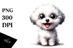 Crazy Looking Bichon Frise Sitting | Sublimation Clipart Product Image 3