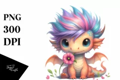 Modest Dragon with Flower, Transparent PNG Product Image 1
