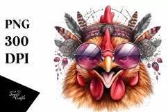 Smiling Chicken Sunglasses Tongue Clipart Product Image 1