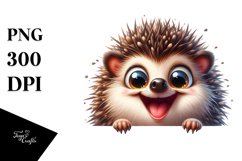 Cute Crazy Hedgehog Watercolor Clipart Product Image 3