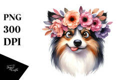 Dog with Flower Crown PNG Product Image 1