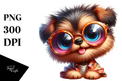 Exaggerated Cartoon Puppy PNG Product Image 1