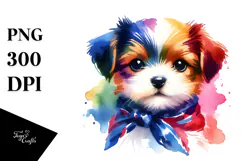 Cute Baby Dog Watercolor PNG Product Image 1