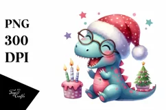Dumb Unicorn with Santa Hat PNG Product Image 1