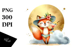Fox in Beachwear, Transparent PNG Product Image 1
