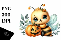 Cute Baby Bee Sitting PNG Product Image 1