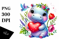 Colorful Baby Hippo, Transparent PNG Product Image 1