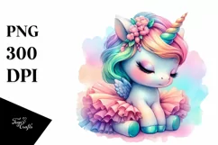 Colorful Baby Unicorn Tutu PNG Product Image 3