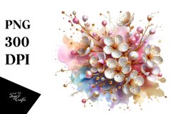 Abstract Shiny Cherry Blossom | Clipart Product Image 1