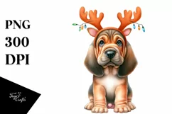 Expressive Baby Christmas Bloodhound PNG Product Image 3