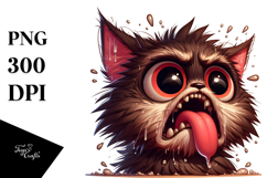Cute Cat with Tongue-Out Face PNG Product Image 1
