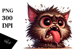 Cute Cat with Tongue-Out Face PNG Product Image 1