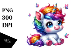 Funny Baby Unicorn, PNG Product Image 1