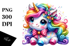 Funny Cute Baby Unicorn, Style PNG Product Image 1