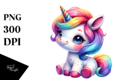 Cute Baby Unicorn PNG Product Image 1