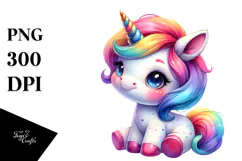 Cute Baby Unicorn PNG Product Image 1