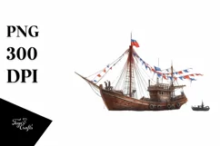 Vintage Fishing Boat Fireworks | Clipart Product Image 3