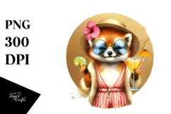 Funky Tiger in Beachwear PNG Product Image 1