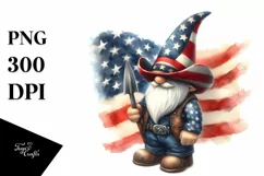 Patriotic Cowboy Gnome USA | Clipart Product Image 1