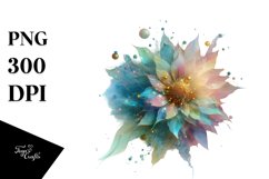 Abstract Vibrant Pastel Shiny Sunflower, Transparent PNG Product Image 3