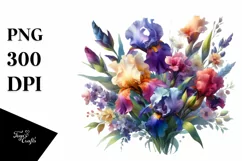 Vibrant Watercolor Bouquet Clipart Product Image 1