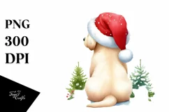 Cute Labrador Retriever with Santa Hat, Summer PNG Product Image 1