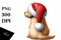 Cute Watercolor Labrador Retriever with Santa Hat Product Image 3