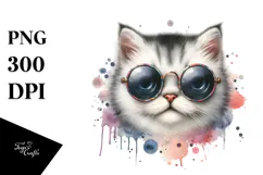 Angry Cat with Sunglasses, Transparent PNG Product Image 1