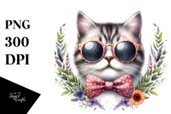 Angry Cat with Sunglasses, Transparent PNG Product Image 1