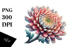 Wooden Stained Chrysanthemum | Sublimation Clipart Product Image 3