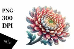 Wooden Stained Chrysanthemum | Sublimation Clipart Product Image 3