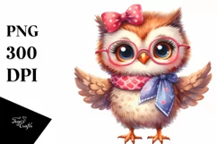 Funny Baby Owl Clipart PNG Product Image 1
