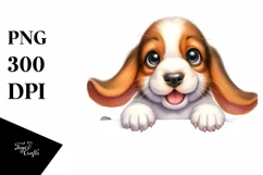 Enthusiastic Baby Basset Hound Clipart Product Image 1