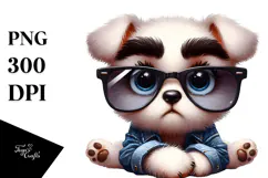 Cute Cartoon with Sunglasses, Transparent PNG Product Image 1